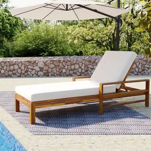 Bain de soleil en bois à dossier inclinable — jardin, terrasse et bord de piscine Merrelo™