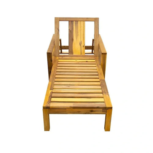 Bain de soleil en bois à dossier inclinable — jardin, terrasse et bord de piscine Merrelo™