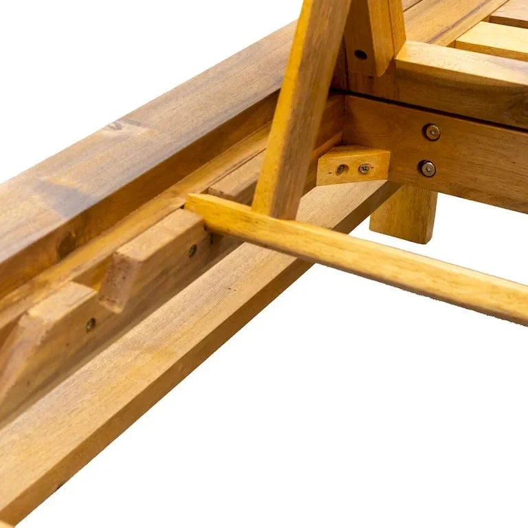 Bain de soleil en bois à dossier inclinable — jardin, terrasse et bord de piscine Merrelo™