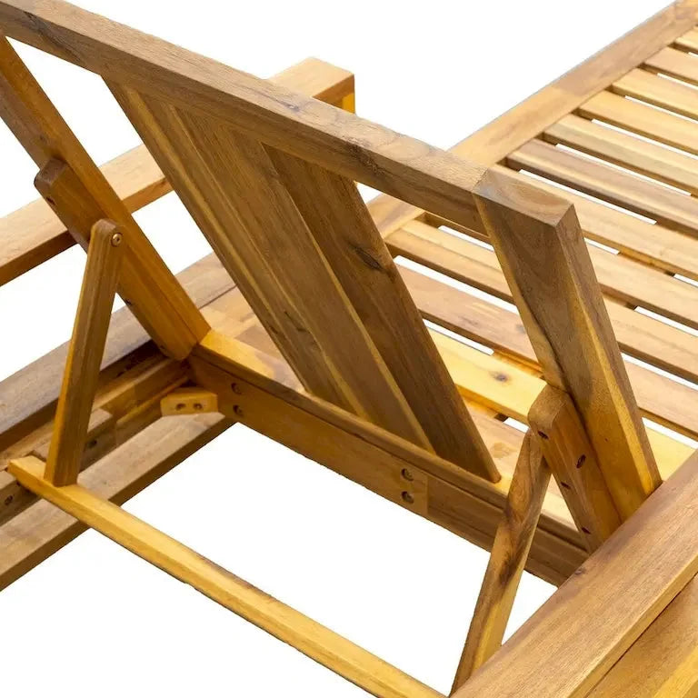 Bain de soleil en bois à dossier inclinable — jardin, terrasse et bord de piscine Merrelo™