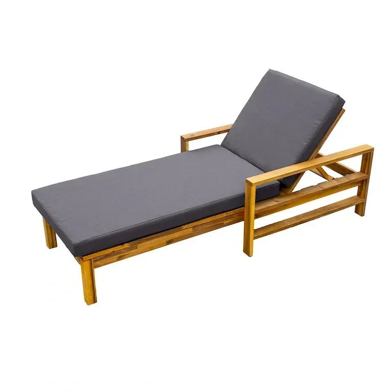 Bain de soleil en bois à dossier inclinable — jardin, terrasse et bord de piscine Merrelo™