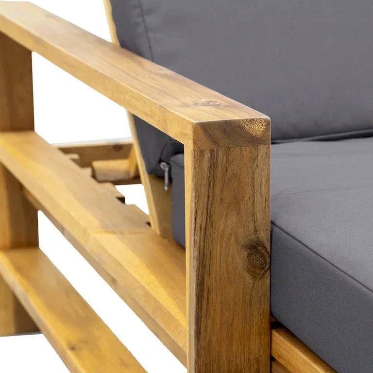 Bain de soleil en bois à dossier inclinable — jardin, terrasse et bord de piscine Merrelo™
