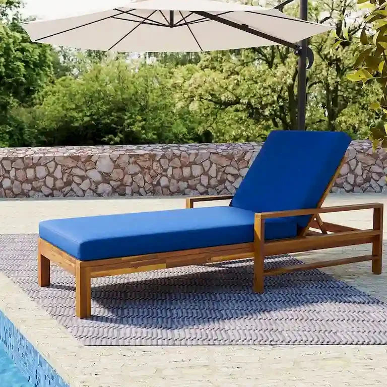 Bain de soleil en bois à dossier inclinable — jardin, terrasse et bord de piscine Merrelo™