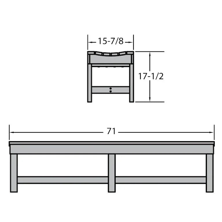 Banc de pique-nique sans dossier 183 cm, qualité professionnelle Merrelo™