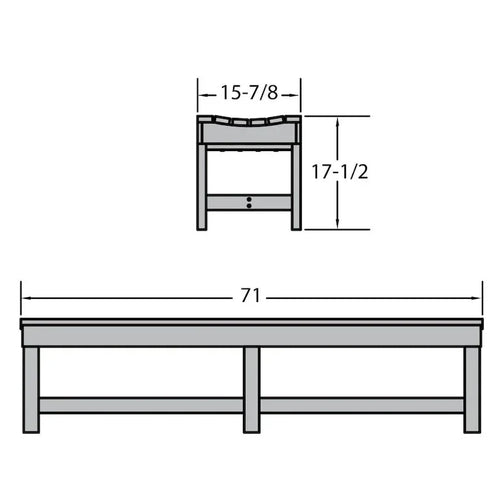 Banc de pique-nique sans dossier 183 cm, qualité professionnelle Merrelo™