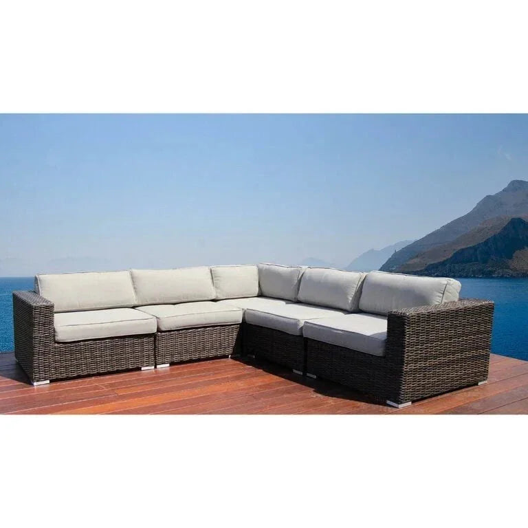 Canapé d'angle d'extérieur 239 cm en résine tressée avec coussins Merrelo™