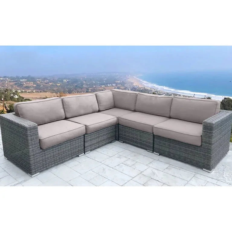 Canapé d'angle d'extérieur 239 cm en résine tressée avec coussins Merrelo™