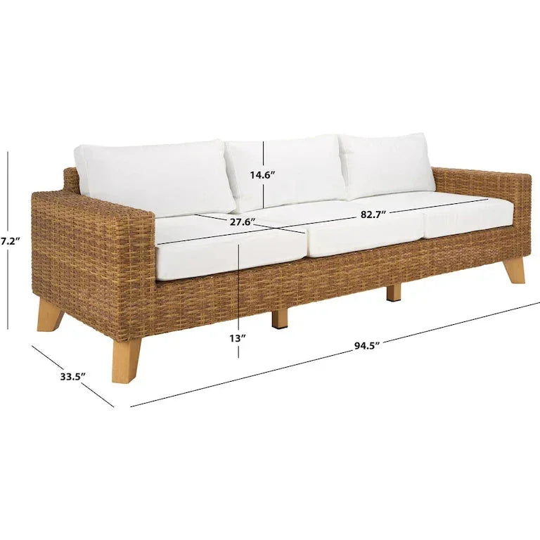 Canapé de terrasse en résine tressée — 241 × 86 × 69 cm Merrelo™