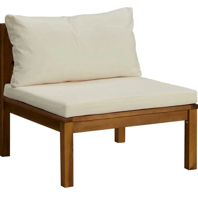 Canapé modulable d'extérieur 3 pièces, acacia brun et polyester crème Merrelo™