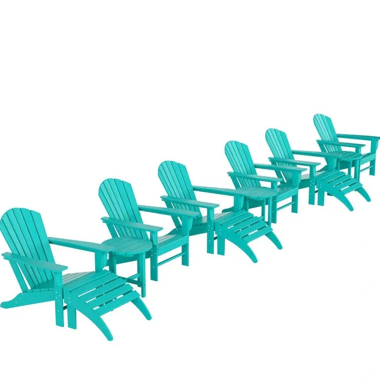 Ensemble Adirondack 12 pièces en polymère toutes saisons avec repose-pieds et table d'appoint Merrelo™
