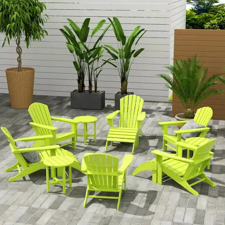 Ensemble Adirondack 12 pièces en polymère toutes saisons avec repose-pieds et table d'appoint Merrelo™