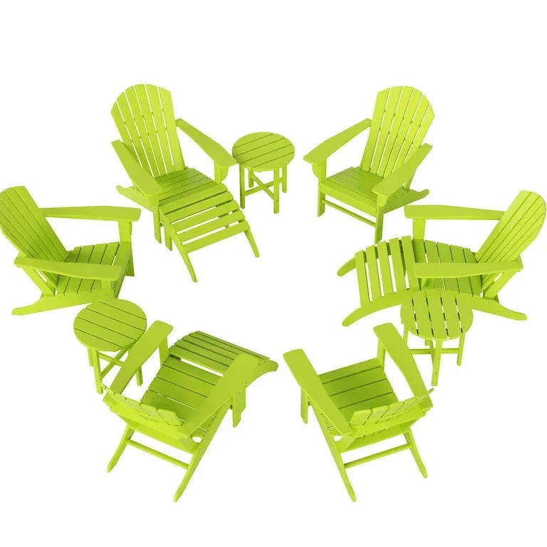 Ensemble Adirondack 12 pièces en polymère toutes saisons avec repose-pieds et table d'appoint Merrelo™
