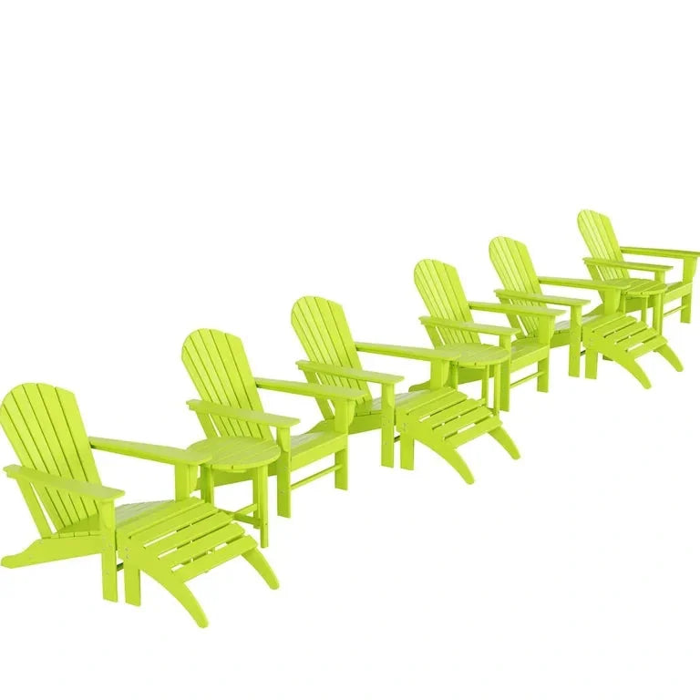 Ensemble Adirondack 12 pièces en polymère toutes saisons avec repose-pieds et table d'appoint Merrelo™