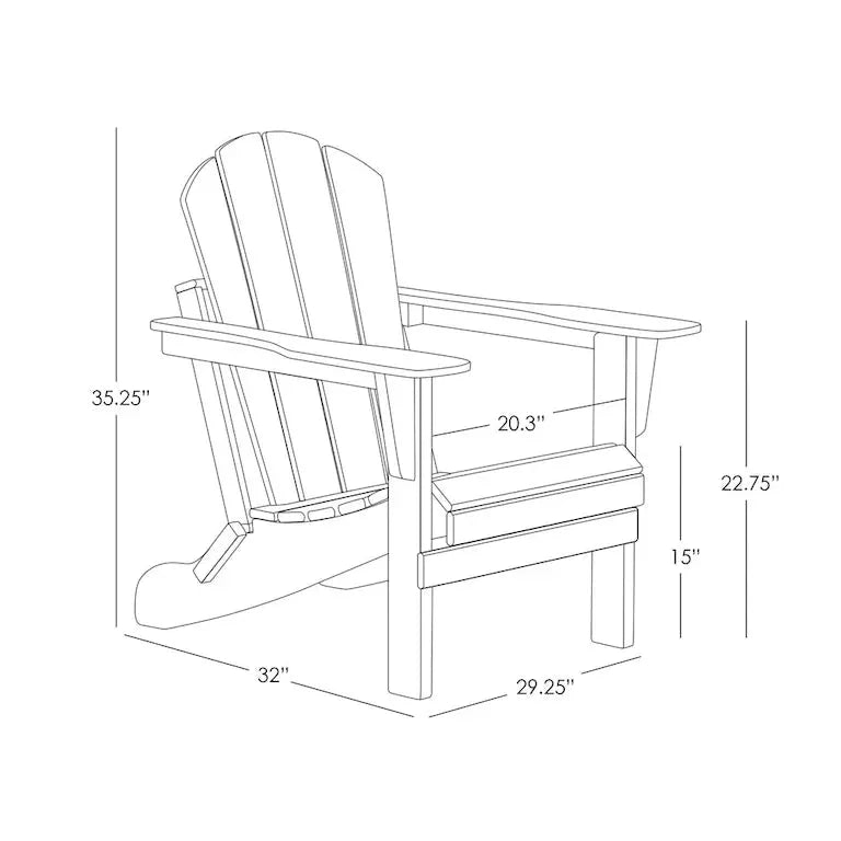 Ensemble Adirondack pliant 12 pièces en HDPE toutes saisons Merrelo™