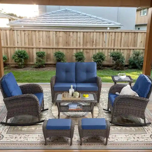 Fauteuils pivotants, canapé 2 places, table et repose-pieds — brun Merrelo™