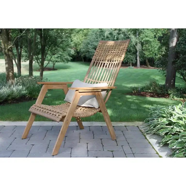 Lot de 2 fauteuils lounge en teck et panier bohème Merrelo™