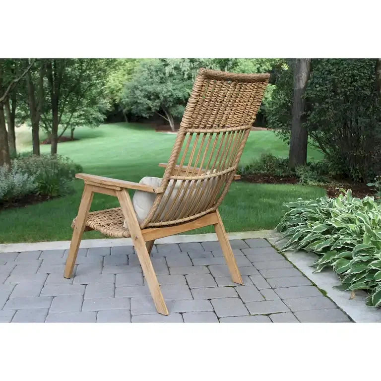 Lot de 2 fauteuils lounge en teck et panier bohème Merrelo™