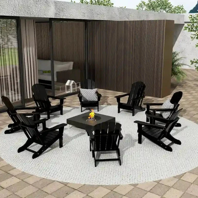 Lot de 8 fauteuils Adirondack pliants en HDPE toutes saisons Merrelo™