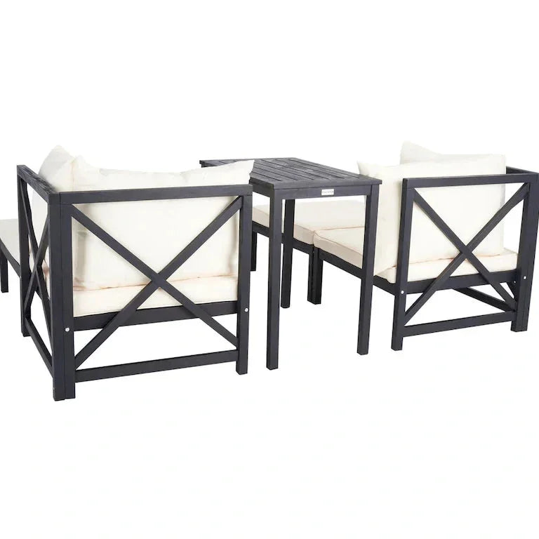 Salon d'angle 5 pièces gris ardoise et beige — 69 × 69 × 69 cm Merrelo™