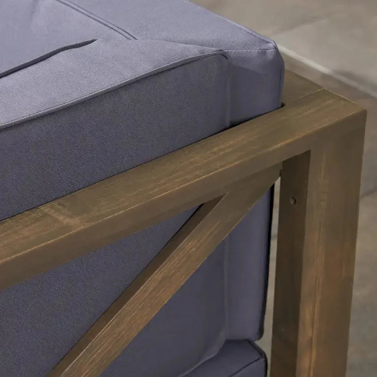 Salon d'angle 5 places en bois d'acacia avec brasero Merrelo™
