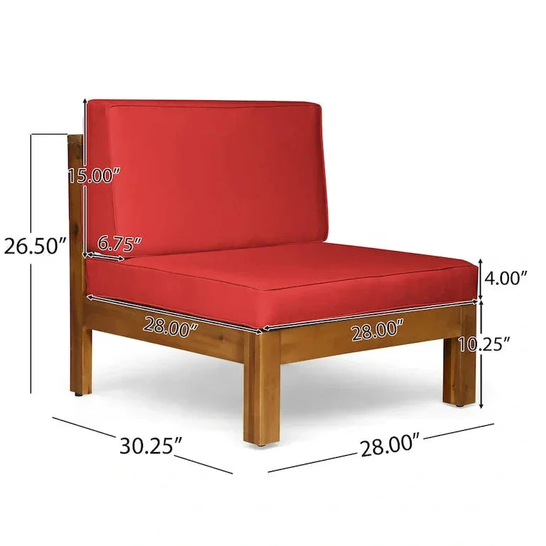 Salon d'angle 5 places en bois d'acacia avec brasero Merrelo™