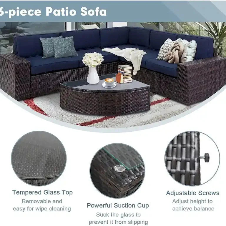 Salon d'angle 6 pièces en rotin Merrelo™
