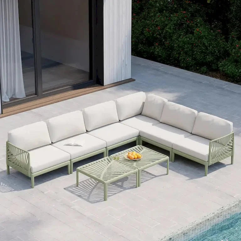 Salon d'angle 6 places avec coussins Merrelo™