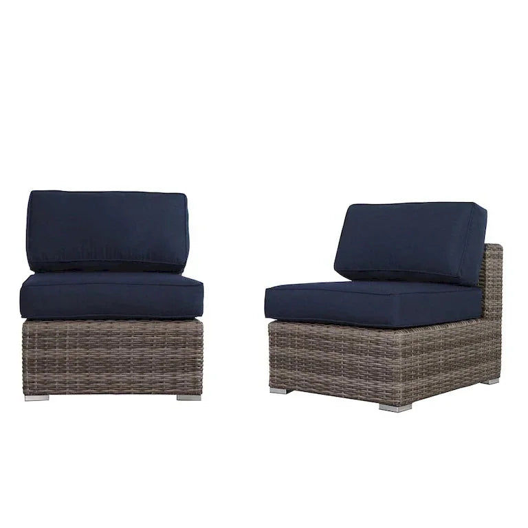Salon d'angle 7 pièces en rotin, tissu Sunbrella Merrelo™