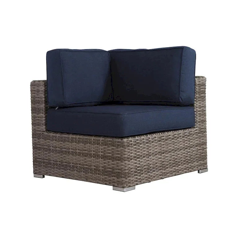 Salon d'angle 7 pièces en rotin, tissu Sunbrella Merrelo™