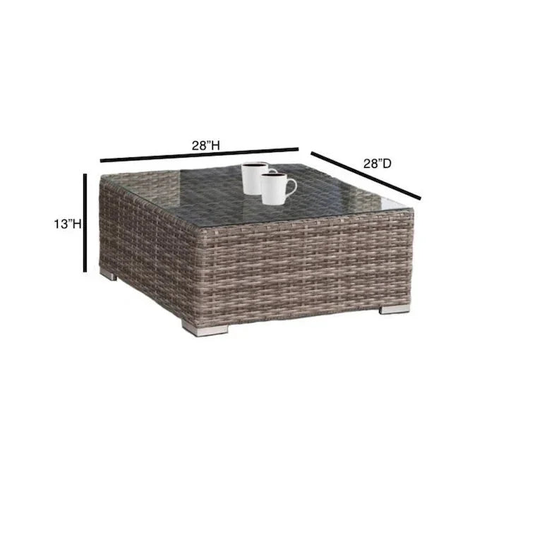 Salon d'angle 7 pièces en rotin, tissu Sunbrella Merrelo™