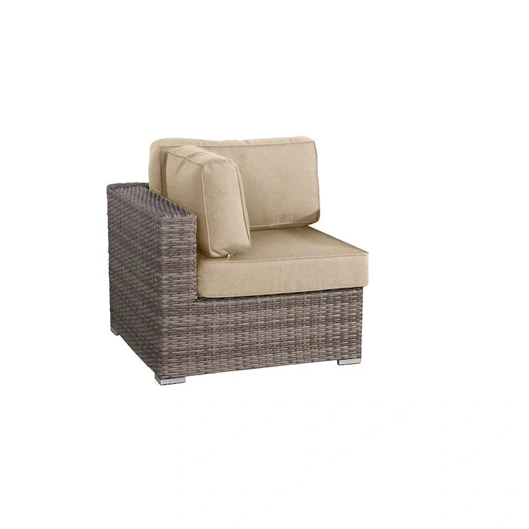 Salon d'angle 7 pièces en rotin, tissu Sunbrella Merrelo™