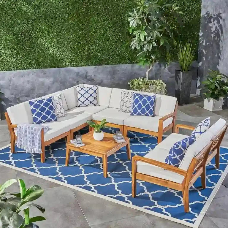 Salon d'angle 7 places en bois d'acacia Merrelo™