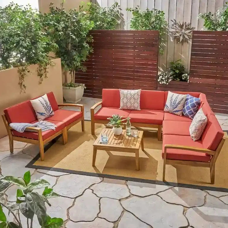 Salon d'angle 7 places en bois d'acacia Merrelo™