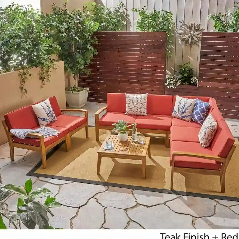 Salon d'angle 7 places en bois d'acacia Merrelo™