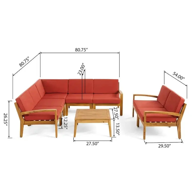 Salon d'angle 7 places en bois d'acacia Merrelo™