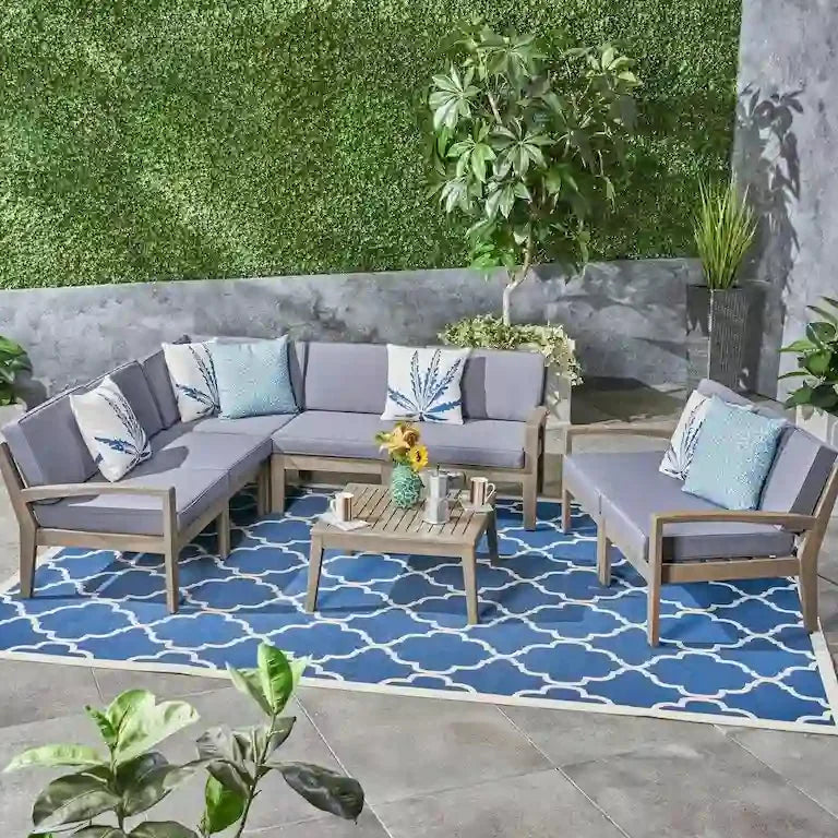 Salon d'angle 7 places en bois d'acacia Merrelo™