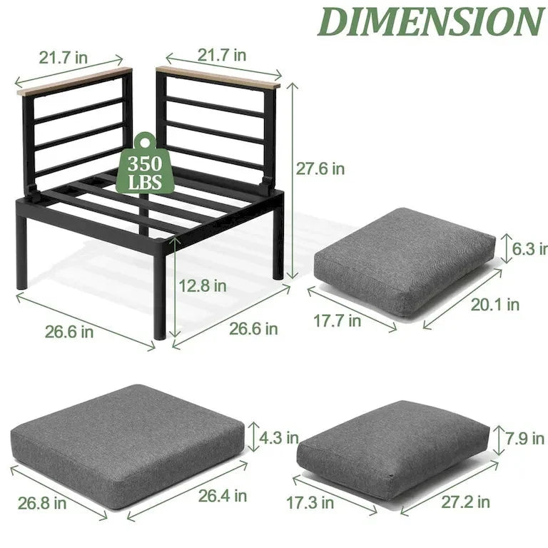 Salon d'angle en aluminium avec coussins Merrelo™