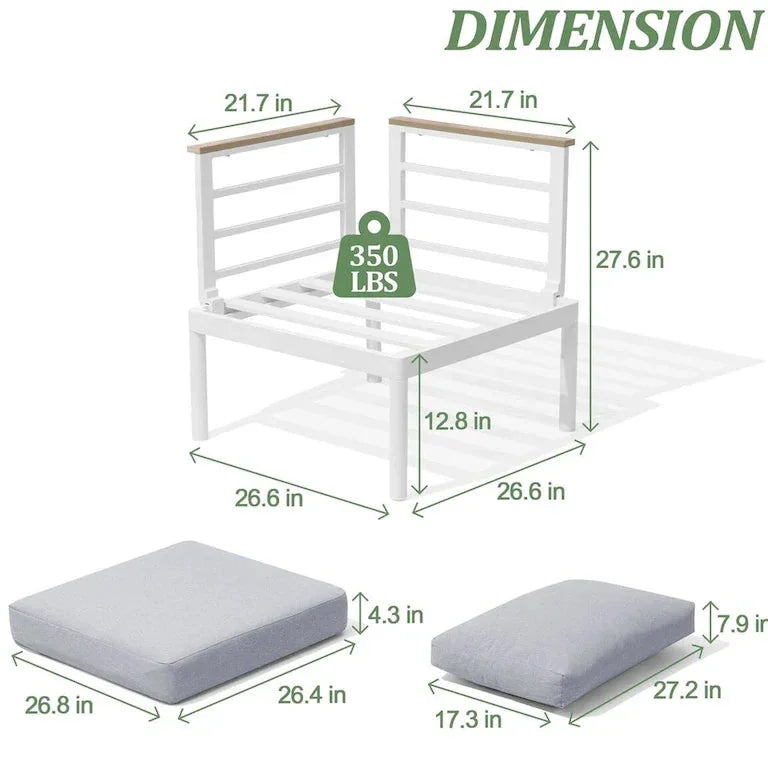 Salon d'angle en aluminium avec coussins Merrelo™