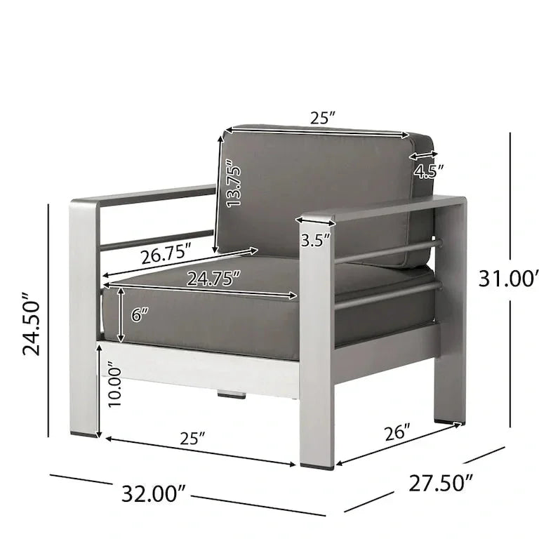 Salon d'angle en L 9 places en aluminium avec brasero Merrelo™