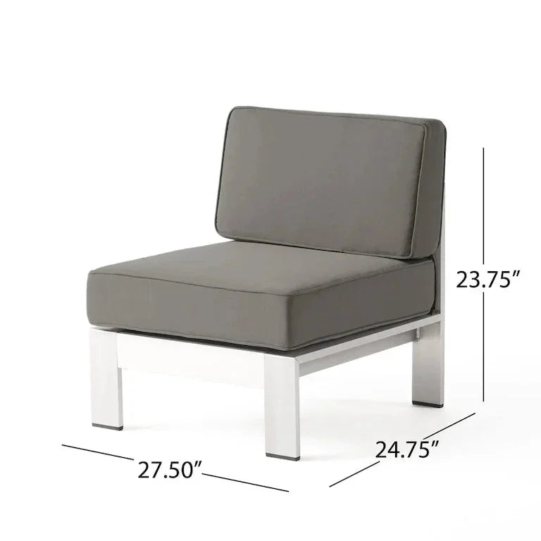 Salon d'angle en L 9 places en aluminium avec brasero Merrelo™