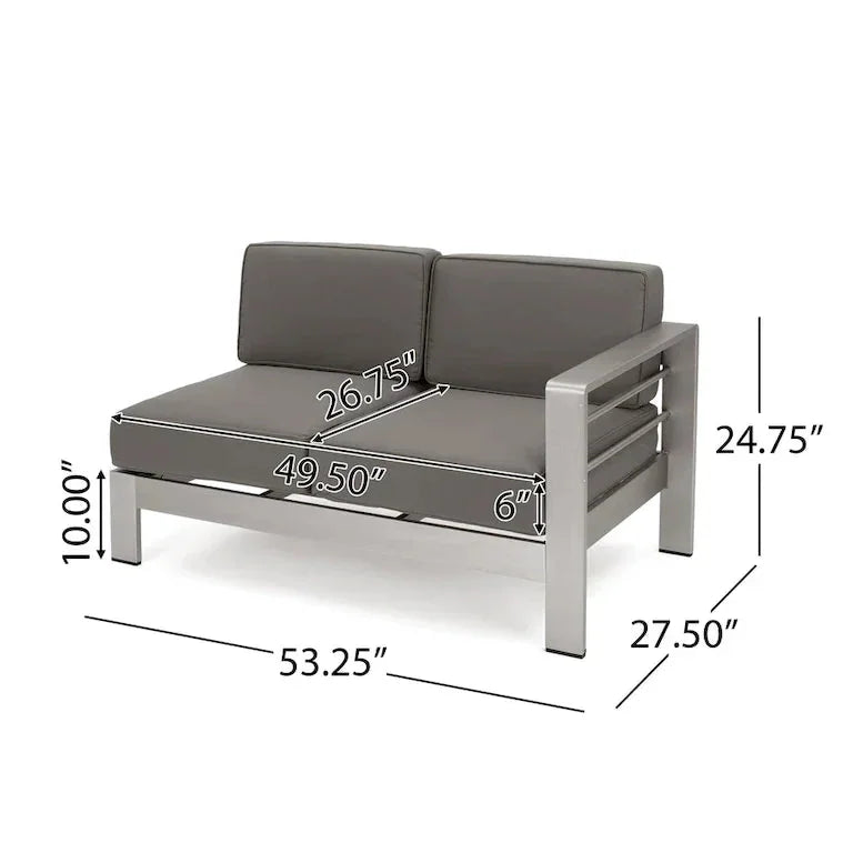 Salon d'angle en L 9 places en aluminium avec brasero Merrelo™