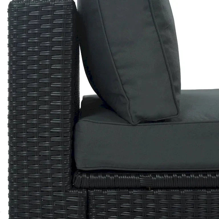 Salon d'angle réversible 7 pièces en résine tressée — table, coussins et coussins déco, 239 × 239 cm Merrelo™