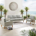 Salon de jardin 3 pièces en résine tressée — 84 × 203 × 335 cm Merrelo™