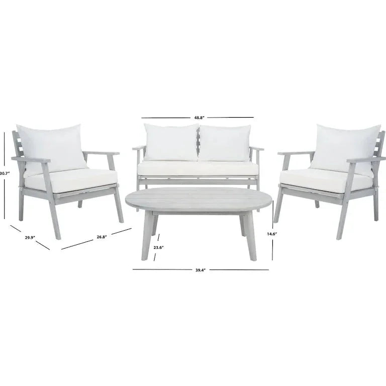 Salon de jardin 4 pièces — 124 × 76 × 79 cm Merrelo™