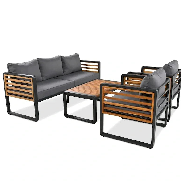 Salon de jardin 4 pièces avec coussins déhoussables Merrelo™
