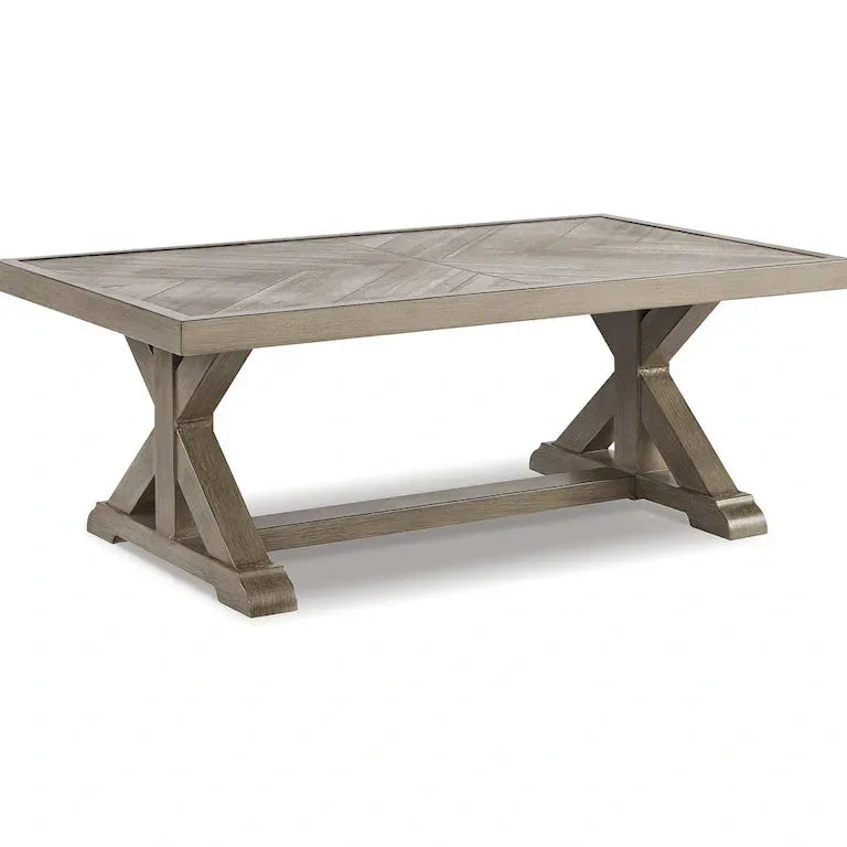 Salon de jardin 4 pièces brun et beige — 209 × 96 cm Merrelo™