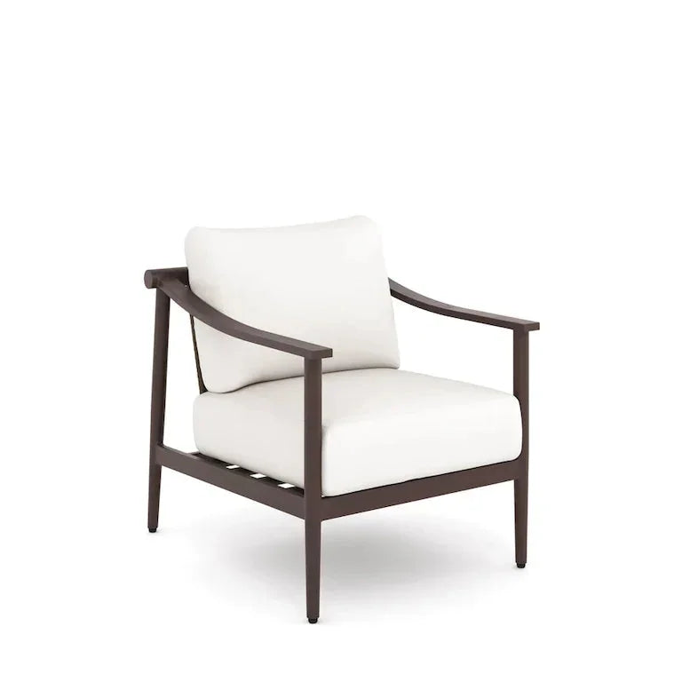 Salon de jardin 4 pièces — canapé, 2 fauteuils et table basse, coussins ivoire Merrelo™