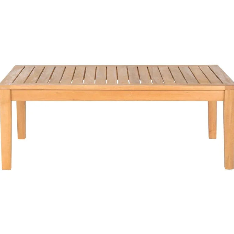 Salon de jardin 4 pièces en acacia brun, coussins beige — 122 × 64 × 81 cm Merrelo™