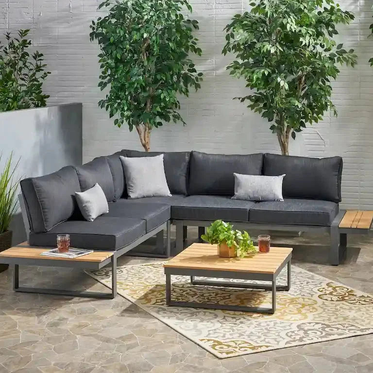 Salon de jardin 4 pièces en aluminium avec coussins Merrelo™
