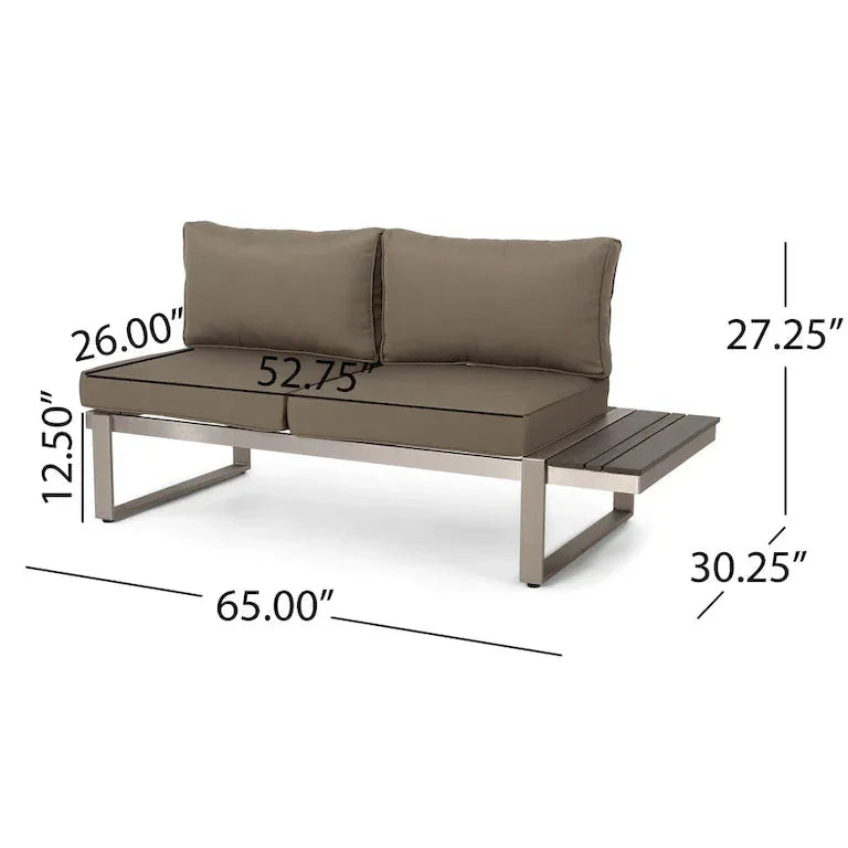 Salon de jardin 4 pièces en aluminium avec coussins Merrelo™